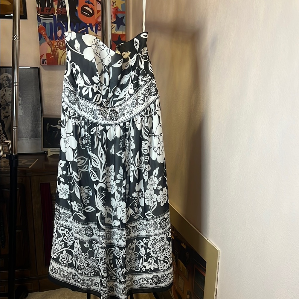 Black and White Floral Dress